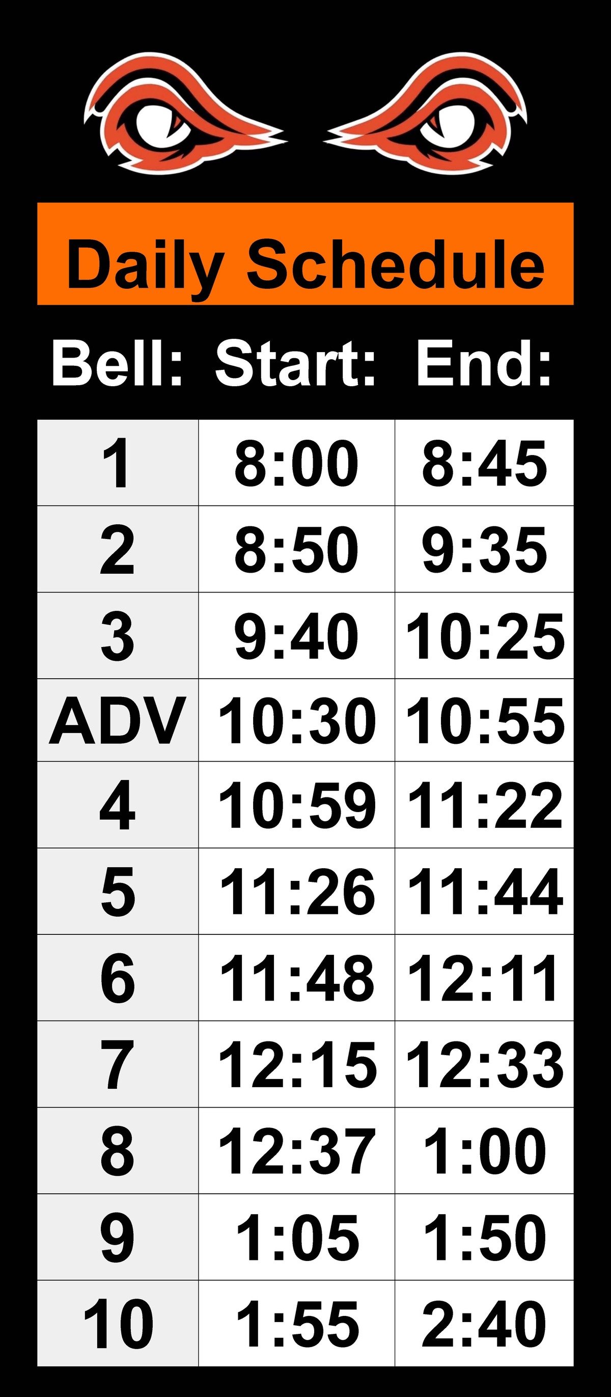 AHS Bell Schedule